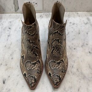 Vince Camuto Snakeskin Pattern Ankle Booties